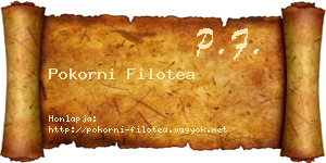 Pokorni Filotea névjegykártya